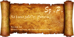 Szloszjár Petra névjegykártya