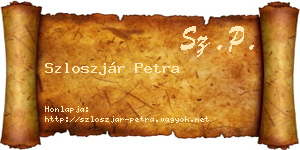 Szloszjár Petra névjegykártya