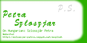 petra szloszjar business card