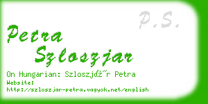 petra szloszjar business card